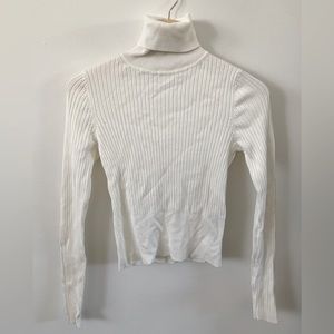 Brand new white ribbed body hugging turtleneck